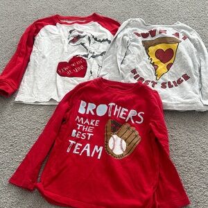 Red and White Long Sleeve Tees - Fun Graphics